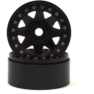 SSD RC 1.9” Steel 8 Spoke Beadlock Wheels (Black) (2)