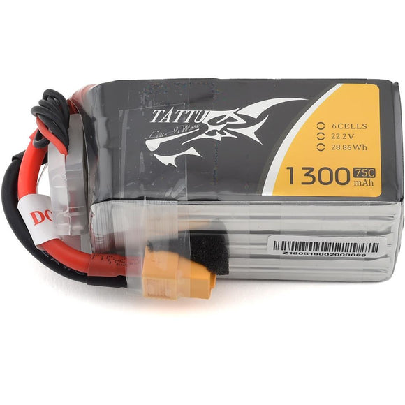 Tattu 6S LiPo Battery 75C (22.2V/1300mAh)