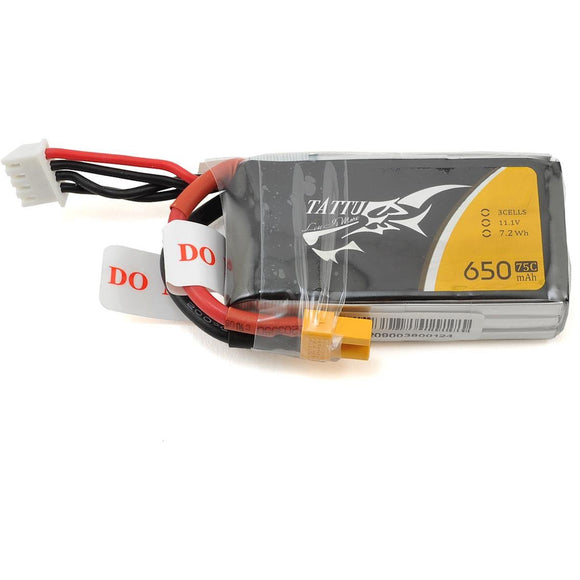 Tattu 3s LiPo Battery 75C (11.1V/650mAh)