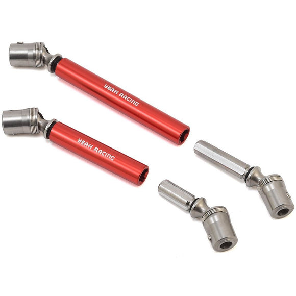 Yeah Racing Traxxas TRX-4 Stainless Steel Front & Rear Center Shaft Set (Red)