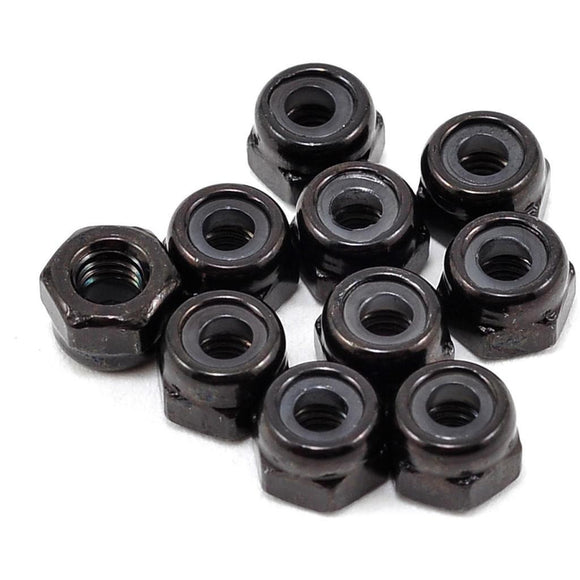 Yokomo 3x4mm Nylon Locknut (Black) (10)